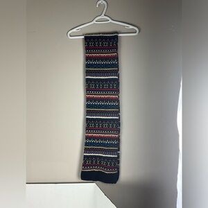 Rainbow Navy Blue Thick Wool Scarf